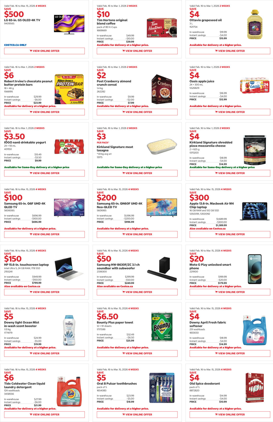 Costco weekend Sales Feb 20th - 22nd 2026 – Ontario & Atlantic Canada ...