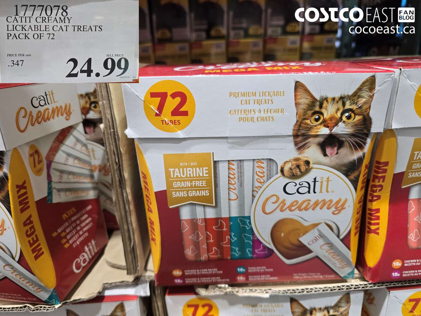 1777078 CATIT CREAMY LICKABLE CAT TREATS PACK OF 72 $24.99