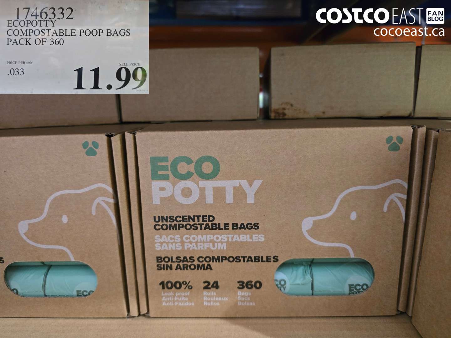 1746332
ECOPOTTY COMPOSTABLE POOP BAGS PACK OF 360
$11.99