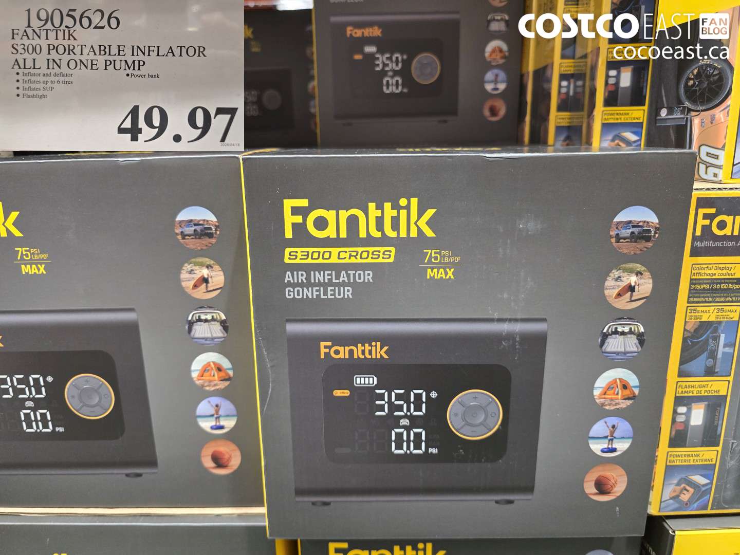 19050626 FANTIK S300 PORTABLE INFLATOR ALL IN ONE PUMP $49.97