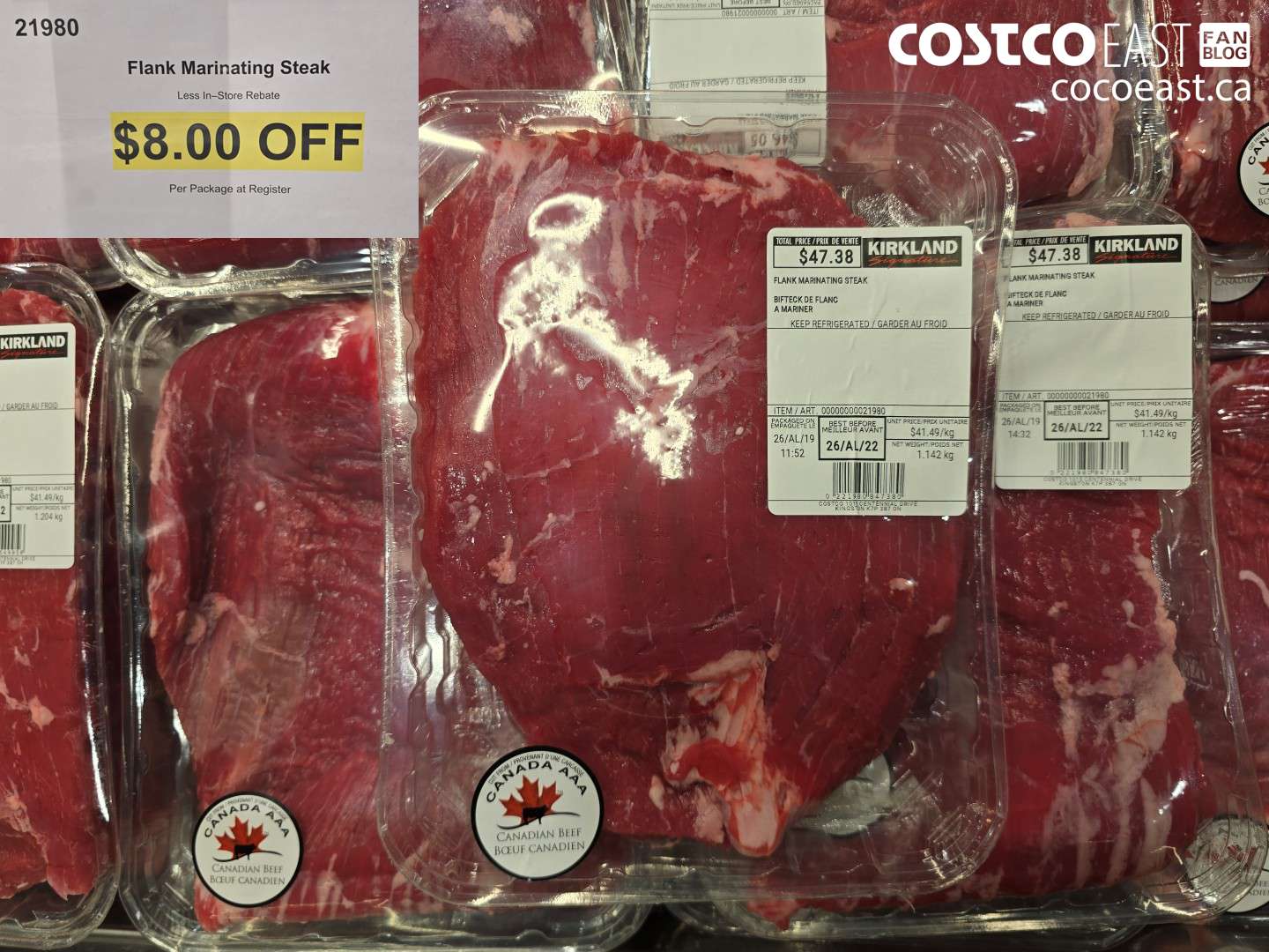 21980 FLANK MARINATING STEAK ($8.00 INSTANT SAVINGS)