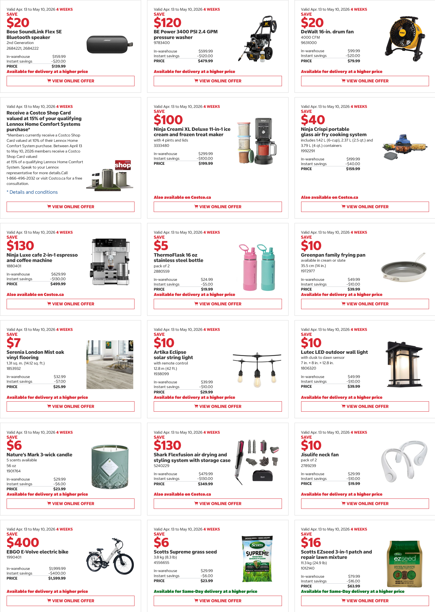 Costco flyer sales