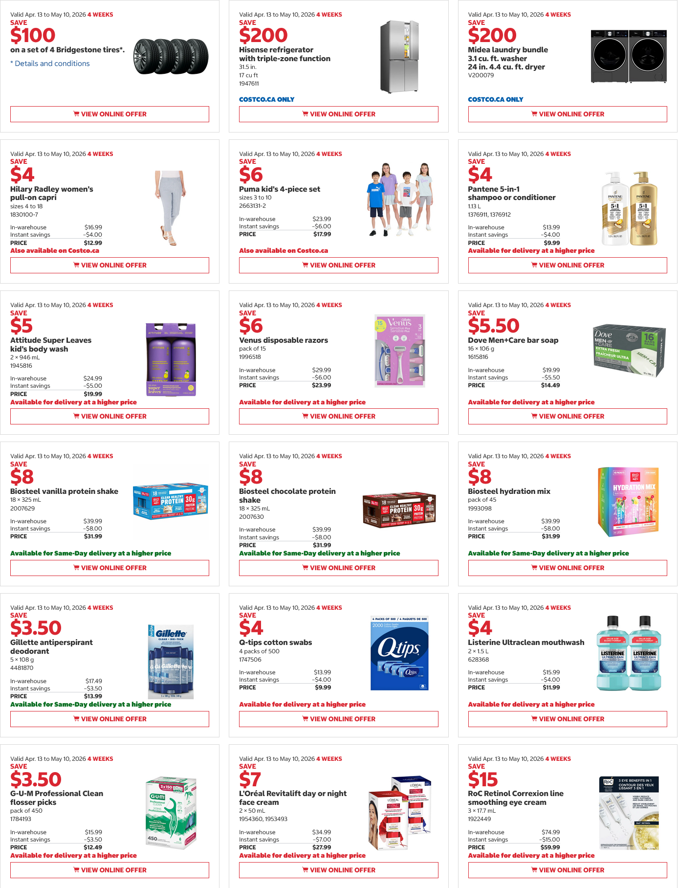 Costco flyer sales