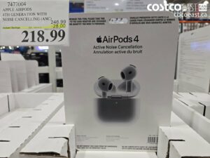 7477004 APPLE AIRPODS 4TH GENERATION WITH NOISE CANCELLING (ANC) ($28.00 INSTANT SAVINGS EXPIRES ON 2026-05-21) $218.99