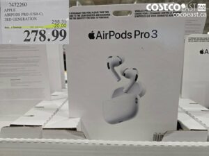 7472260 APPLE AIRPODS PRO (USB-C) 3RD GENERATION ($20.00 INSTANT SAVINGS EXPIRES ON 2026-05-21) $278.99