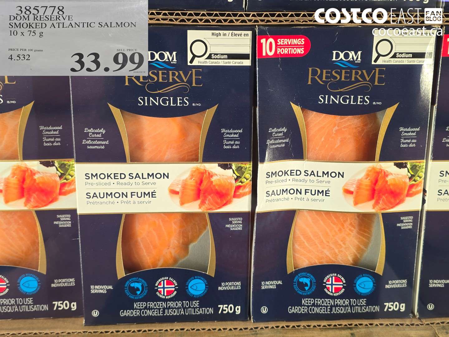 DOM RESERVE SMOKED ATLANTIC SALMON 10 X 75 G