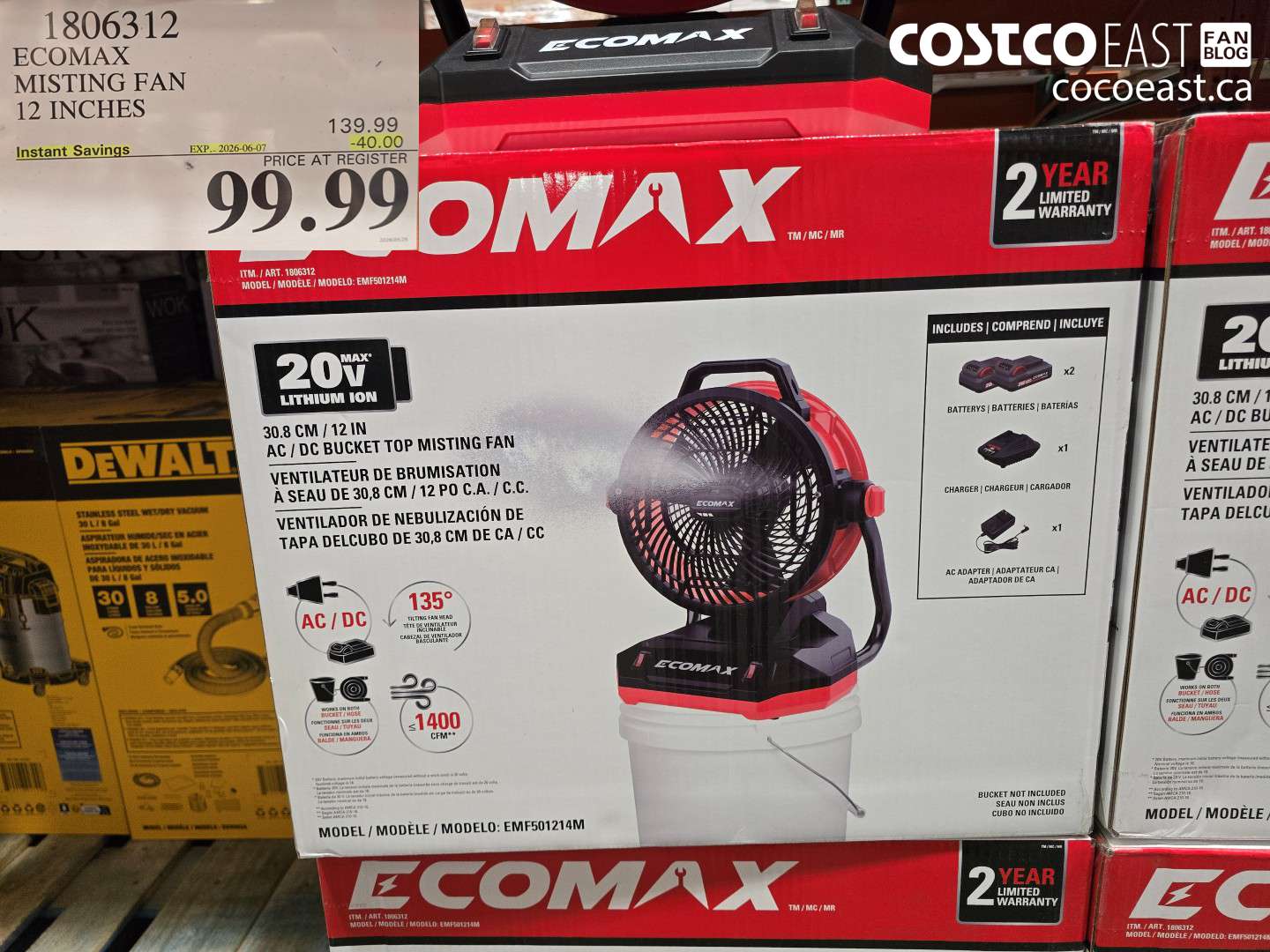 ECOMAX MISTING FAN 12 INCHES