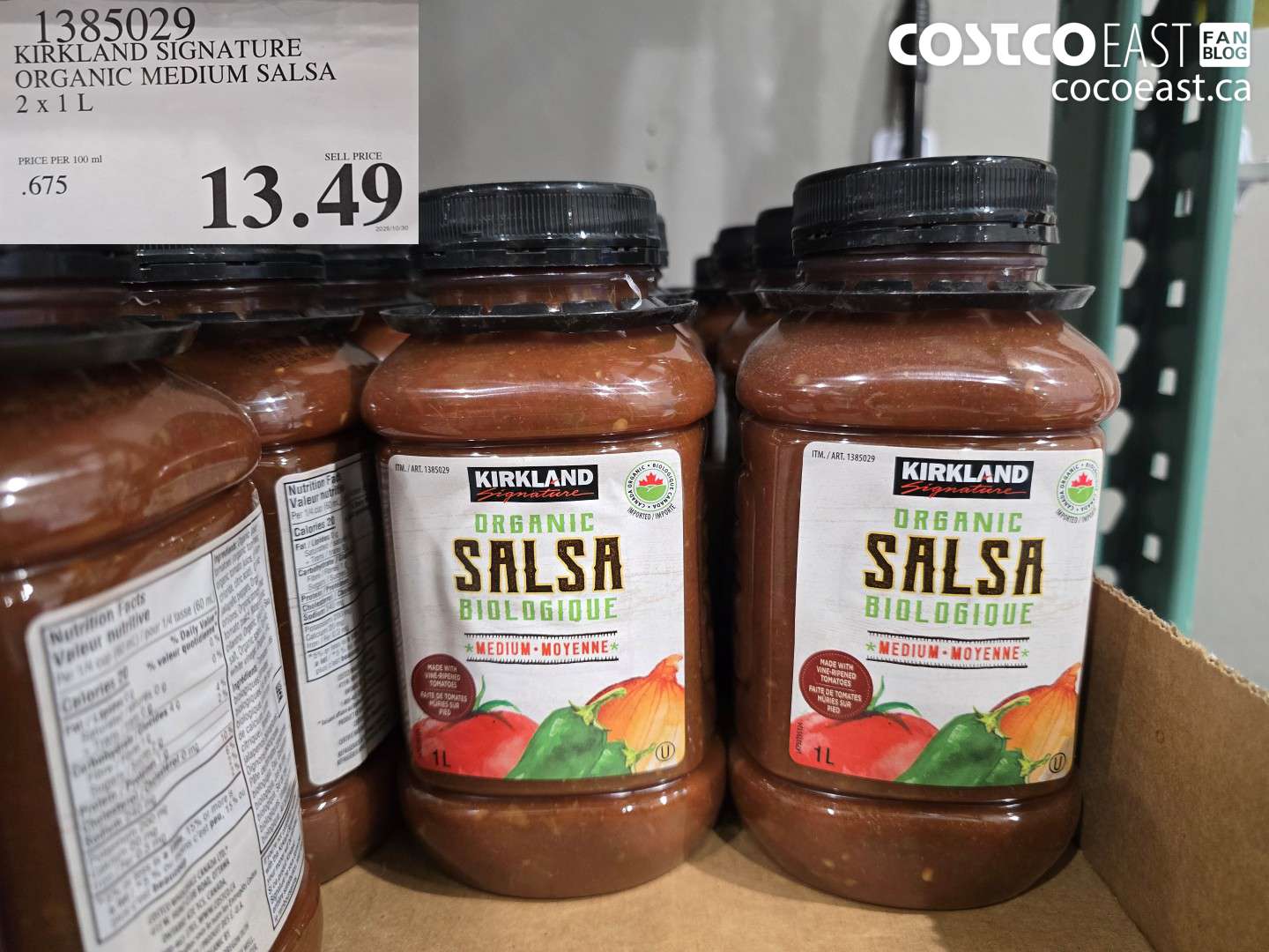 KIRKLAND SIGNATURE ORGANIC MEDIUM SALSA 2 X 1 L