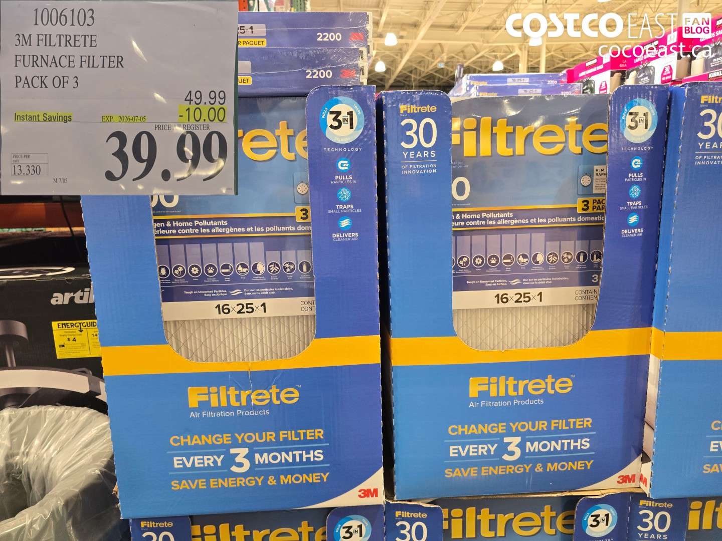 3M FILTRETE FURNACE FILTER PACK OF 3