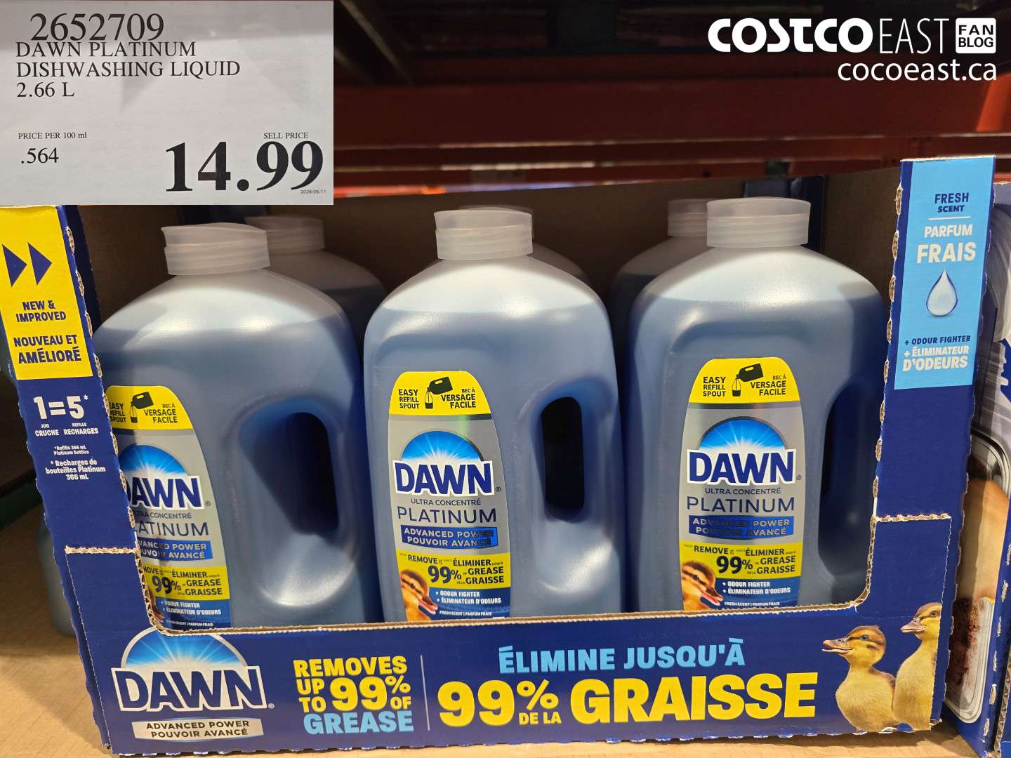 DAWN PLATINUM DISHWASHING LIQUID 2.66 L