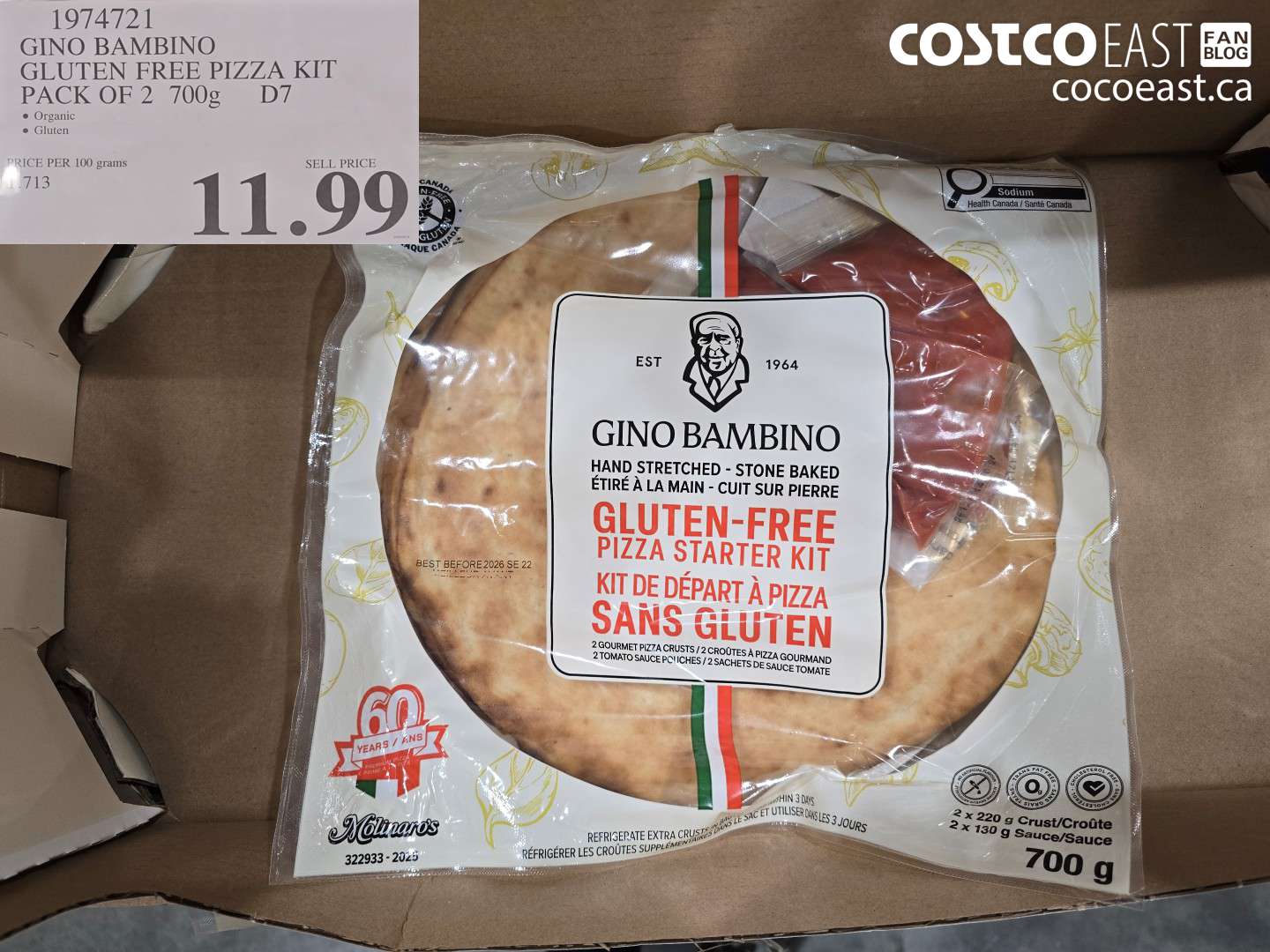 GINO BAMBINO GLUTEN FREE PIZZA KIT PACK OF 2 700G