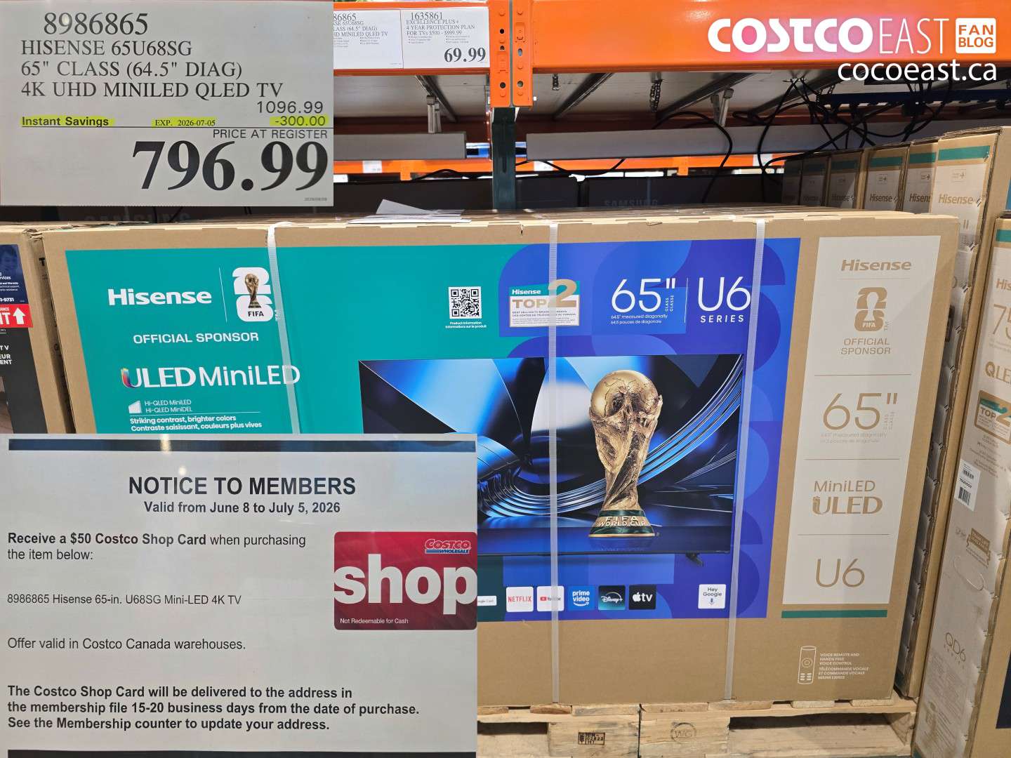 HISENSE 65U68SG 65" CLASS (64.5" DIAG) 4K UHD MINILED QLED TV