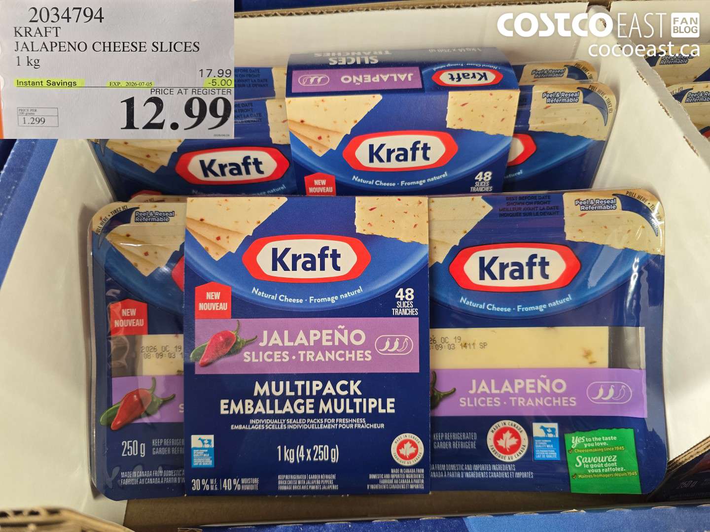 KRAFT JALAPENO CHEESE SLICES 1 KG