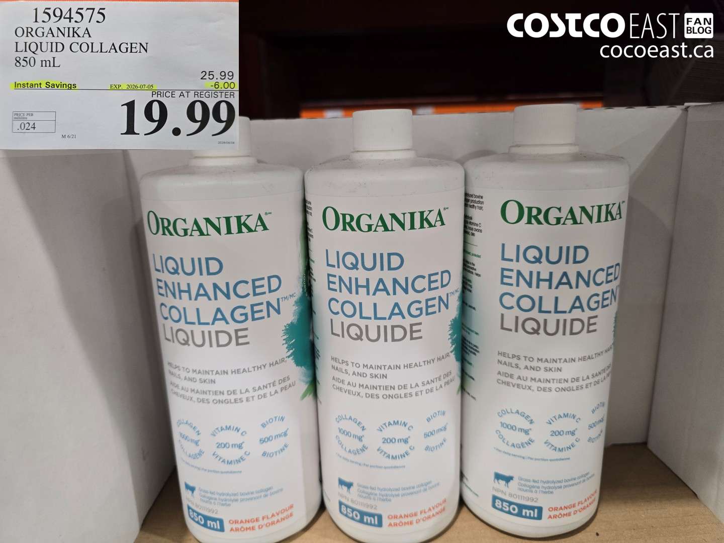 ORGANIKA LIQUID COLLAGEN 850 ML