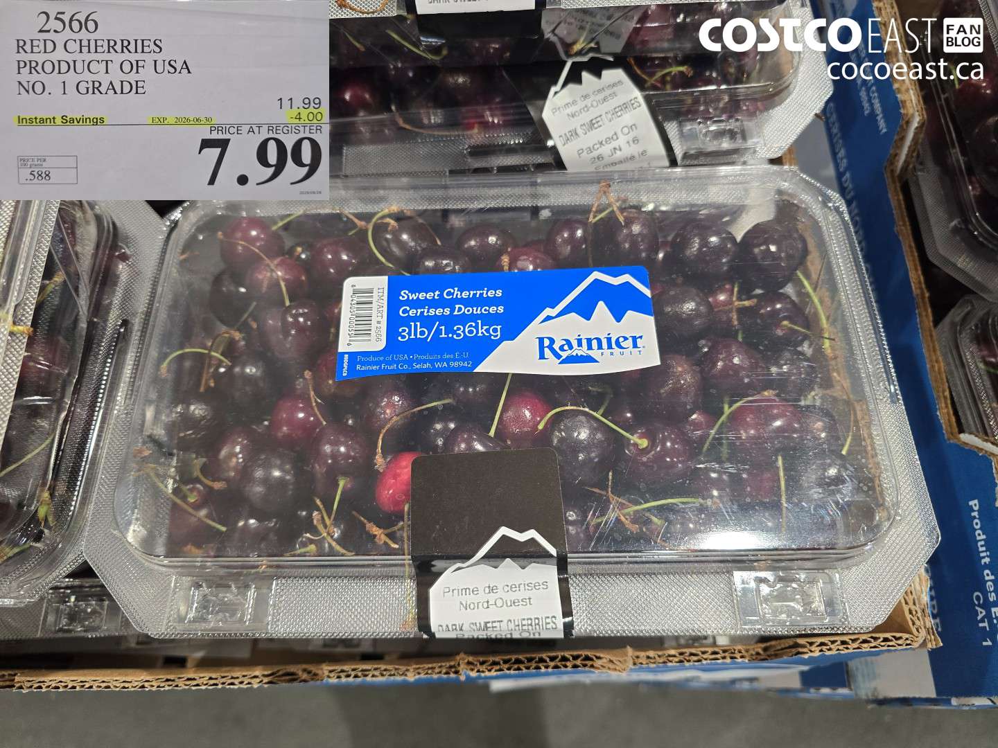 RED CHERRIES PRODUCT OF USA NO. 1 GRADE