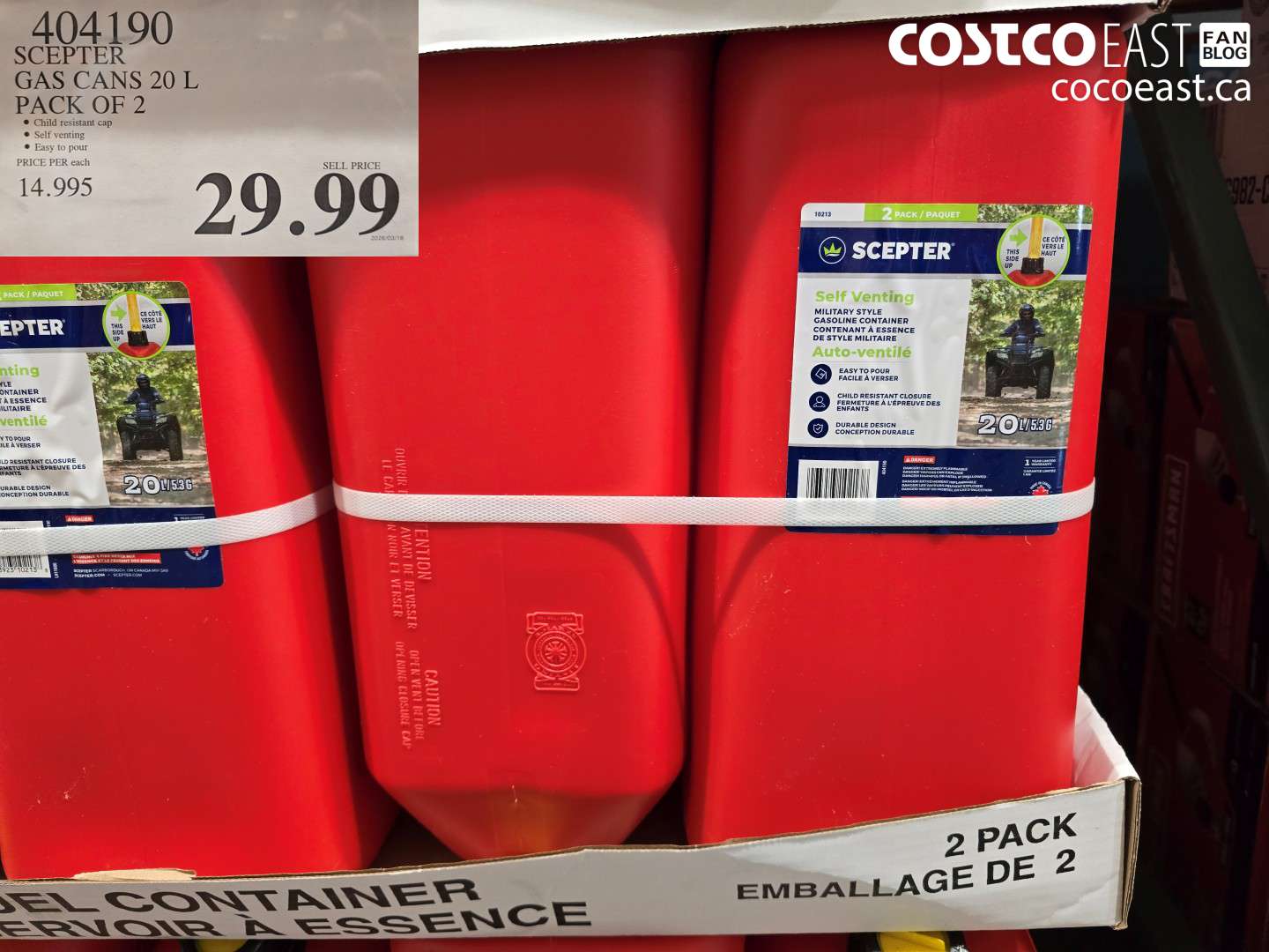 SCEPTER GAS CANS 20 L PACK OF 2