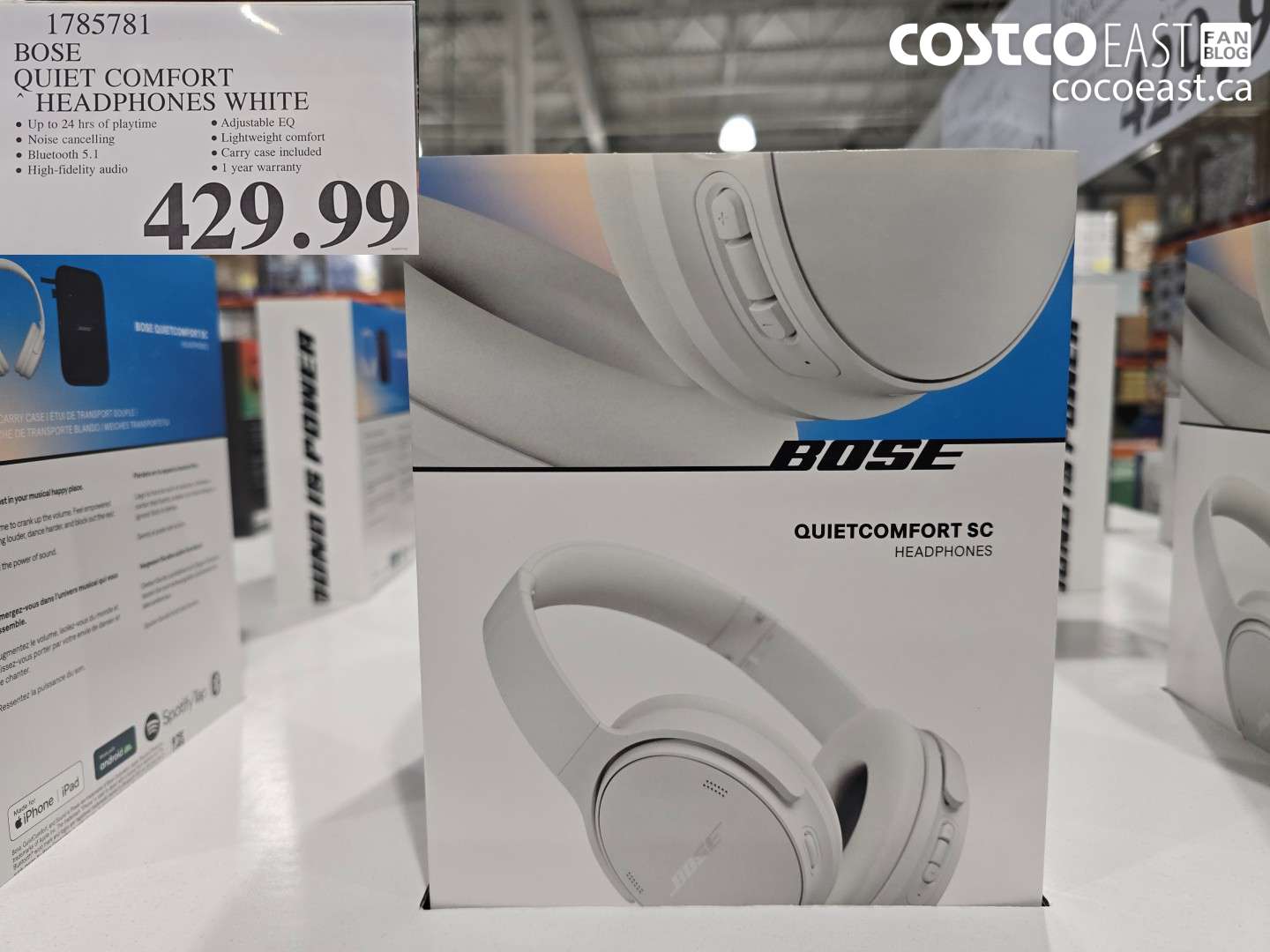BOSE QUIET COMFORT HEADPHONES WHITE