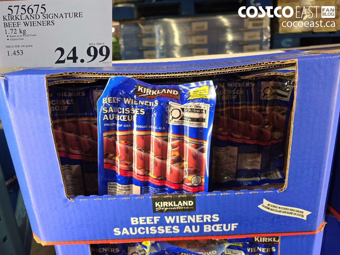KIRKLAND SIGNATURE BEEF WIENERS 1.72 KG