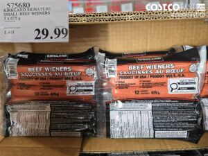 KIRKLAND SIGNATURE SMALL BEEF WIENERS 3 X 675 G
