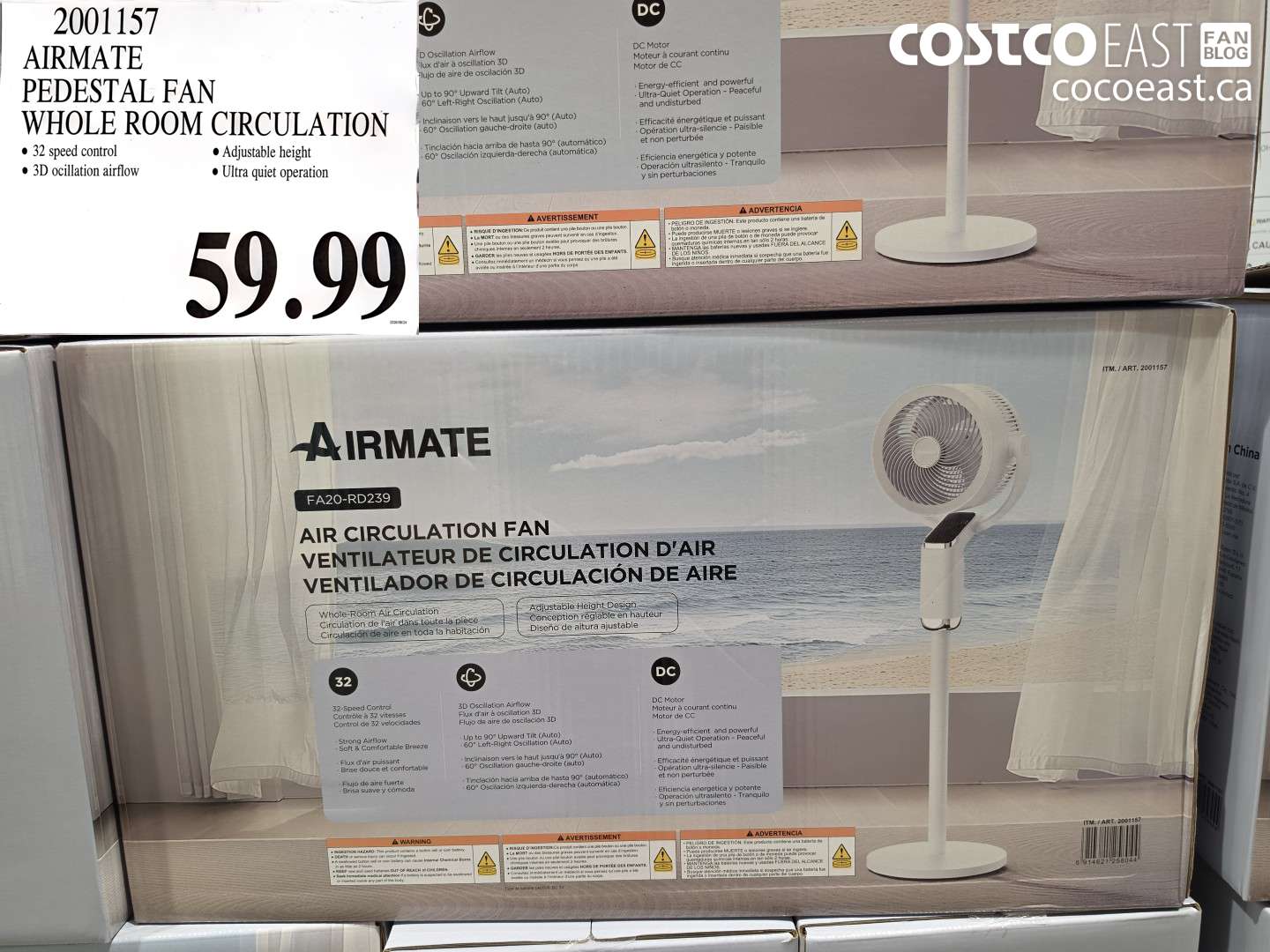 AIRMATE PEDESTAL FAN WHOLE ROOM CIRCULATION