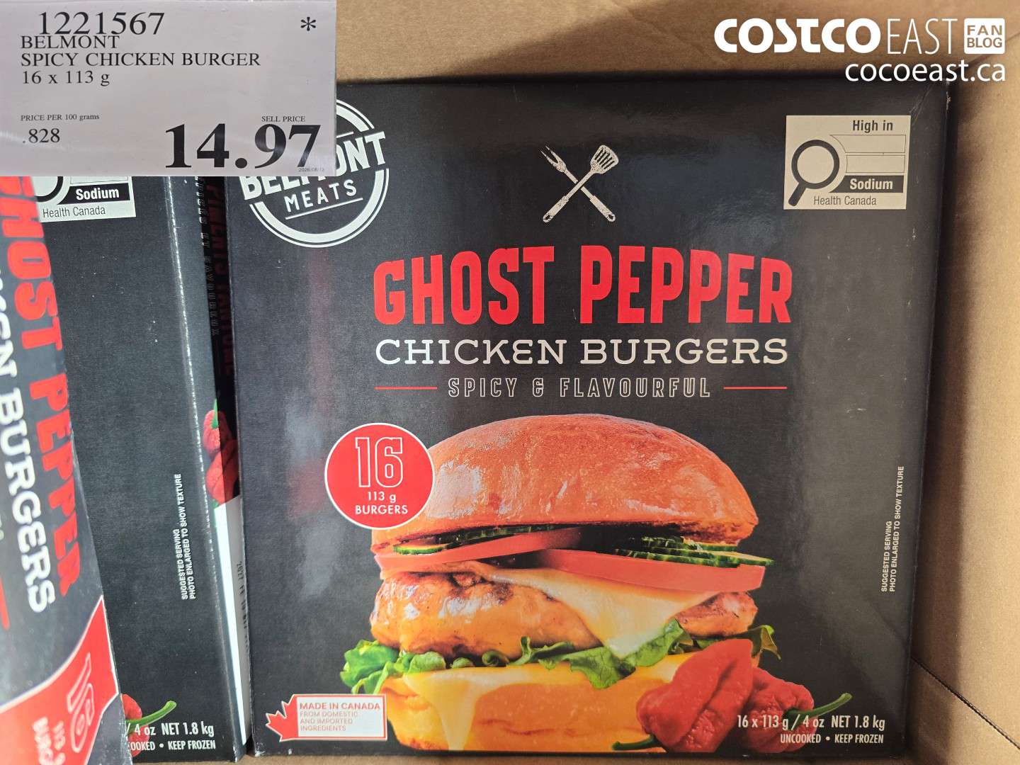 BELMONT SPICY CHICKEN BURGER 16 X 113 G