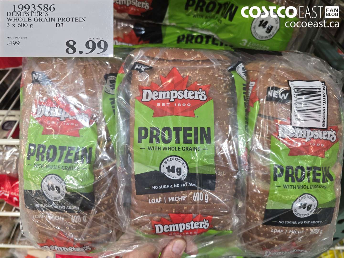 DEMPSTER'S WHOLE GRAIN PROTEIN D3 3 X 600 G