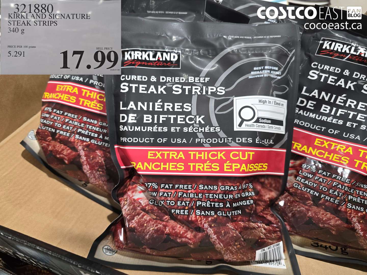 KIRKLAND SIGNATURE STEAK STRIPS 340 G
