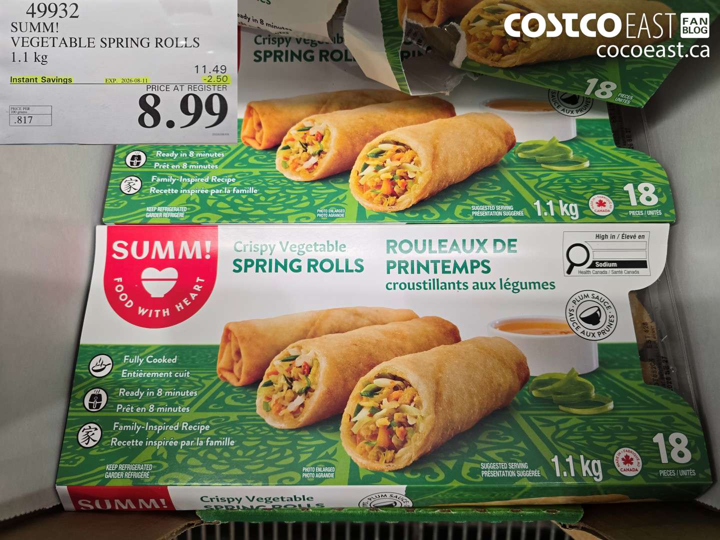 SUMM! VEGETABLE SPRING ROLLS 1.1 KG