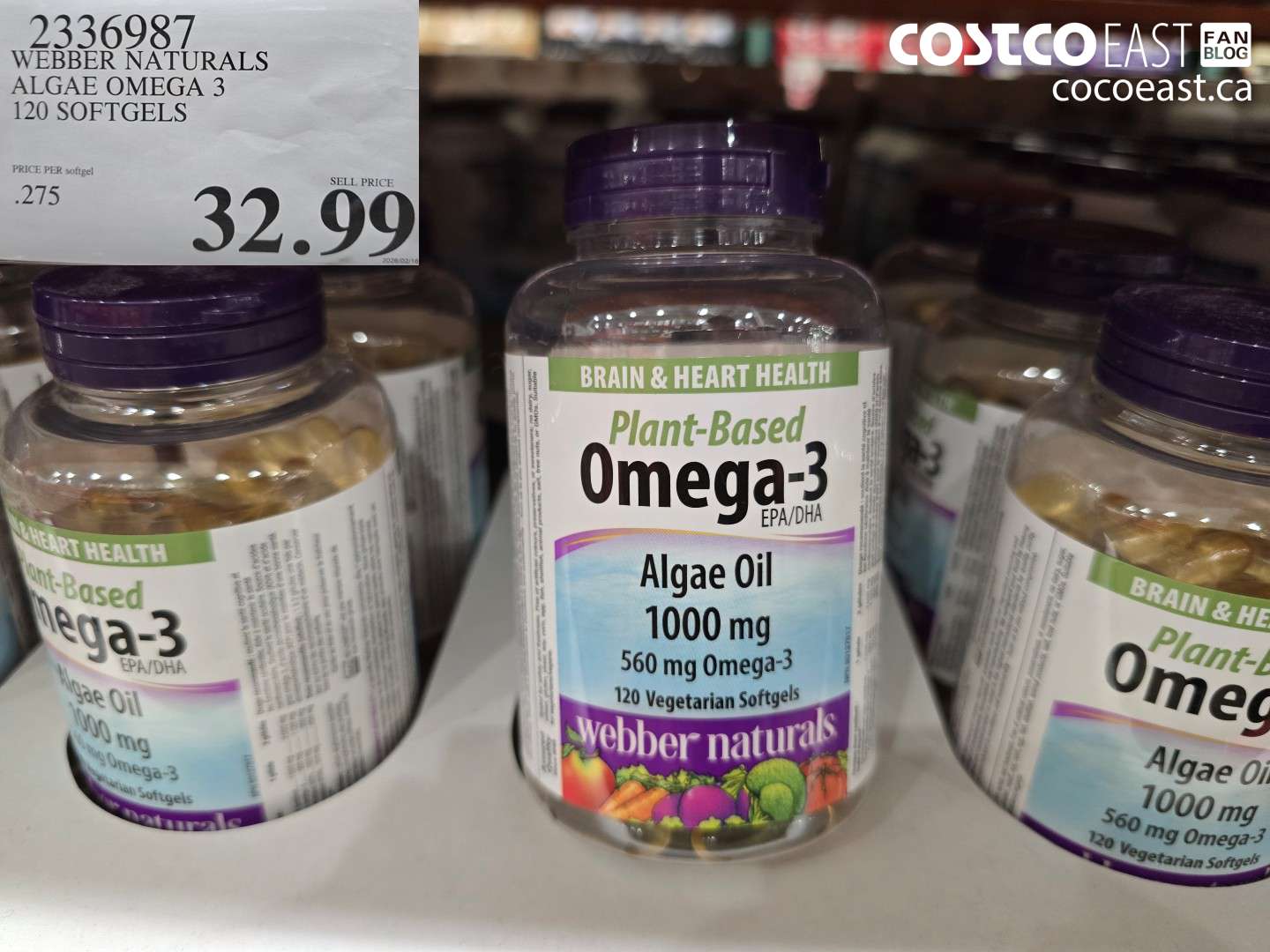 WEBBER NATURALS ALGAE OMEGA 3 120 SOFTGELS