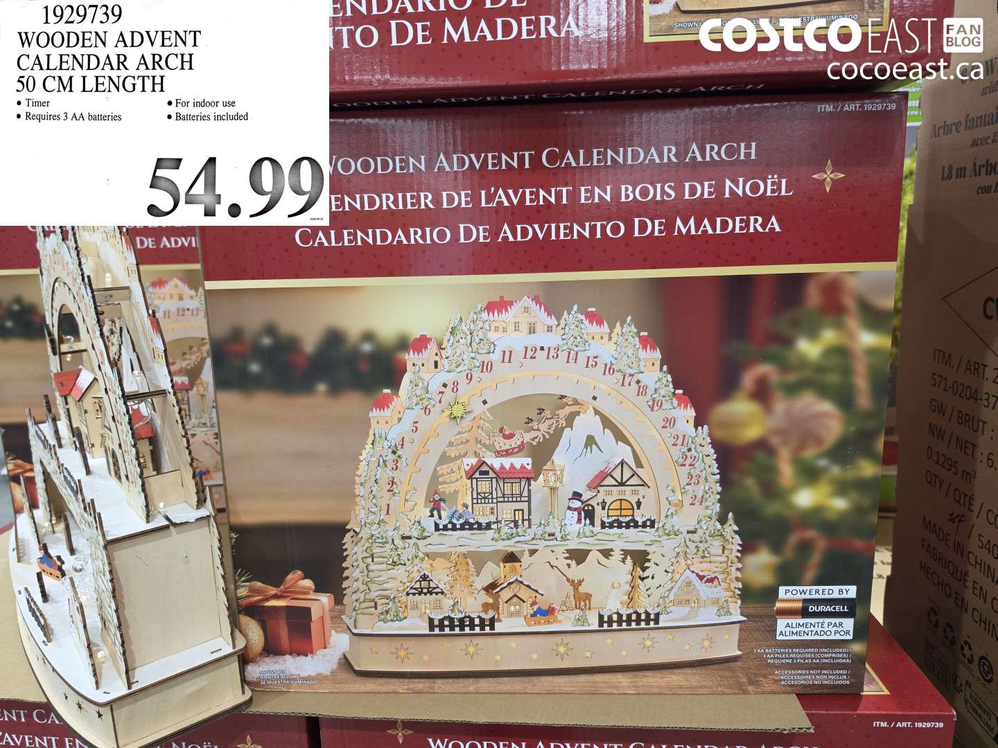 WOODEN ADVENT CALENDAR ARCH 50 CM LENGTH
