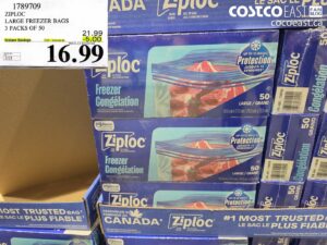 ZIPLOC LARGE FREEZER BAGS 3 PACKS OF 50