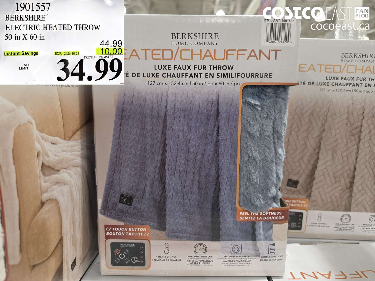BERKSHIRE ELECTRIC HEATED THROW 50 IN X 60 IN