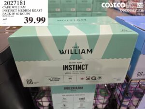 CAFE WILLIAM INSTINCT MEDIUM ROAST PACK OF 60 KCUPS