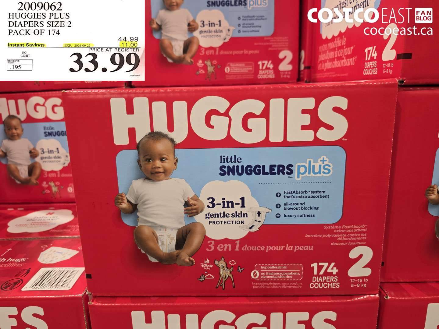 HUGGIES PLUS DIAPERS SIZE 2 PACK OF 174