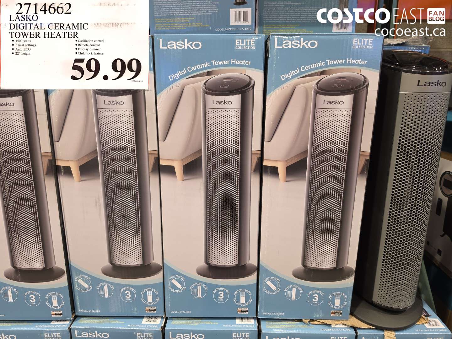 LASKO DIGITAL CERAMIC TOWER HEATER