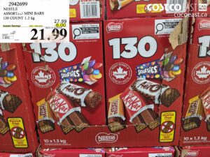 NESTLE ASSORTED MINI BARS 130 COUNT 1.3 KG
