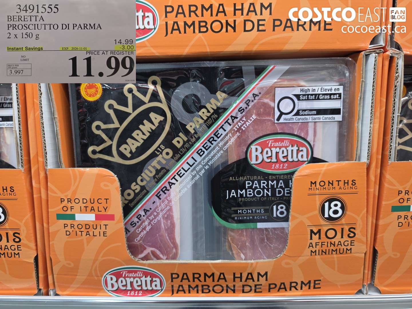 BERETTA PROSCIUTTO DI PARMA 2 X 150 G