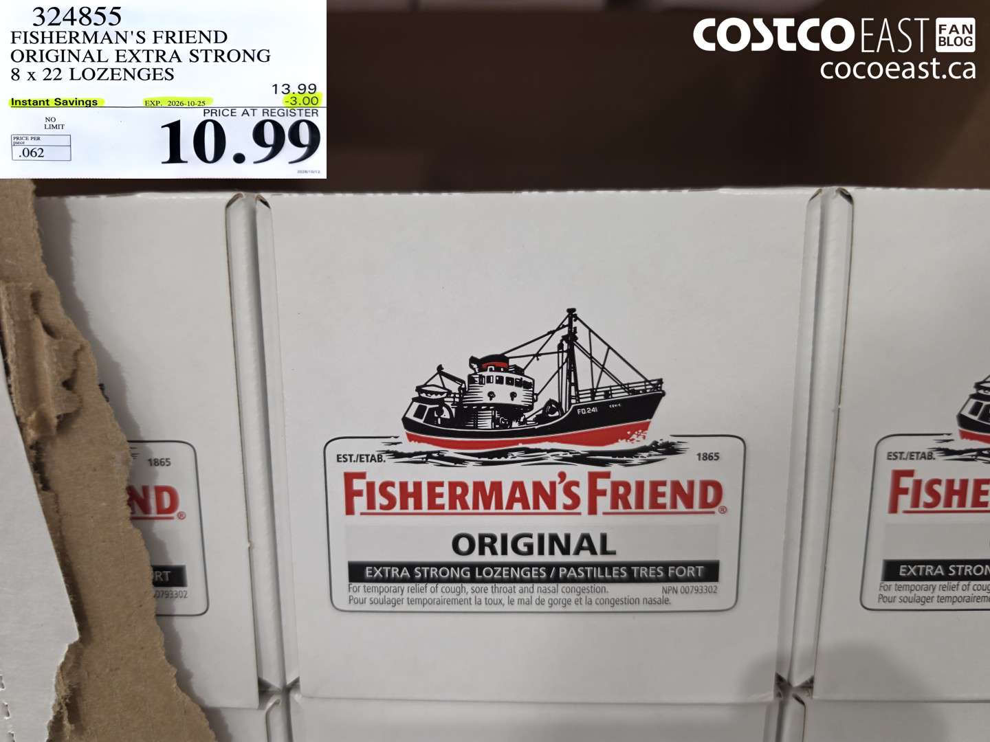 324855 FISHERMAN'S FRIEND ORIGINAL EXTRA STRONG 8 X 22 LOZENGES ($3.00 INSTANT SAVINGS EXPIRES ON 2026-10-25) $10.99