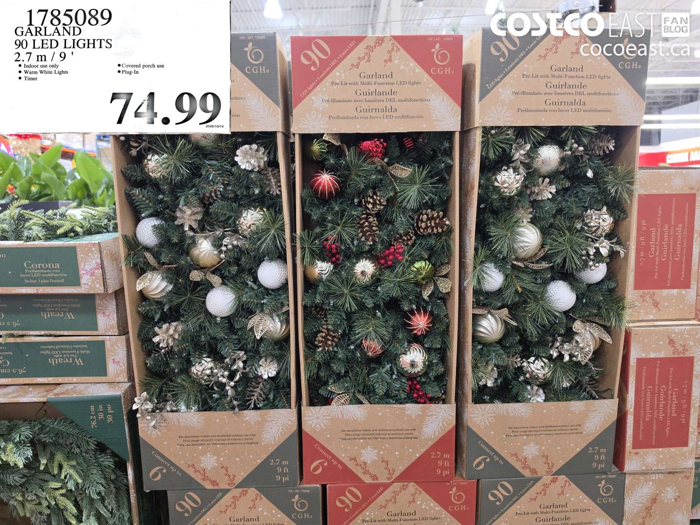 GARLAND 90 LED LIGHTS 2.7 M / 9'