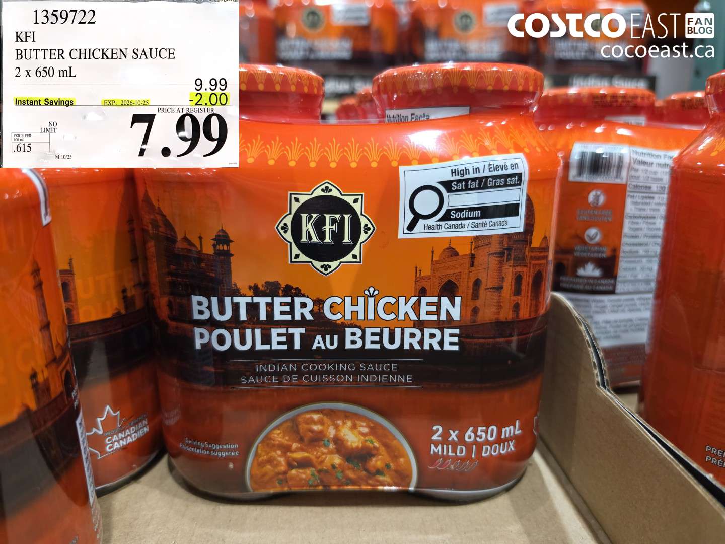 KFI BUTTER CHICKEN SAUCE 2 X 650 ML
