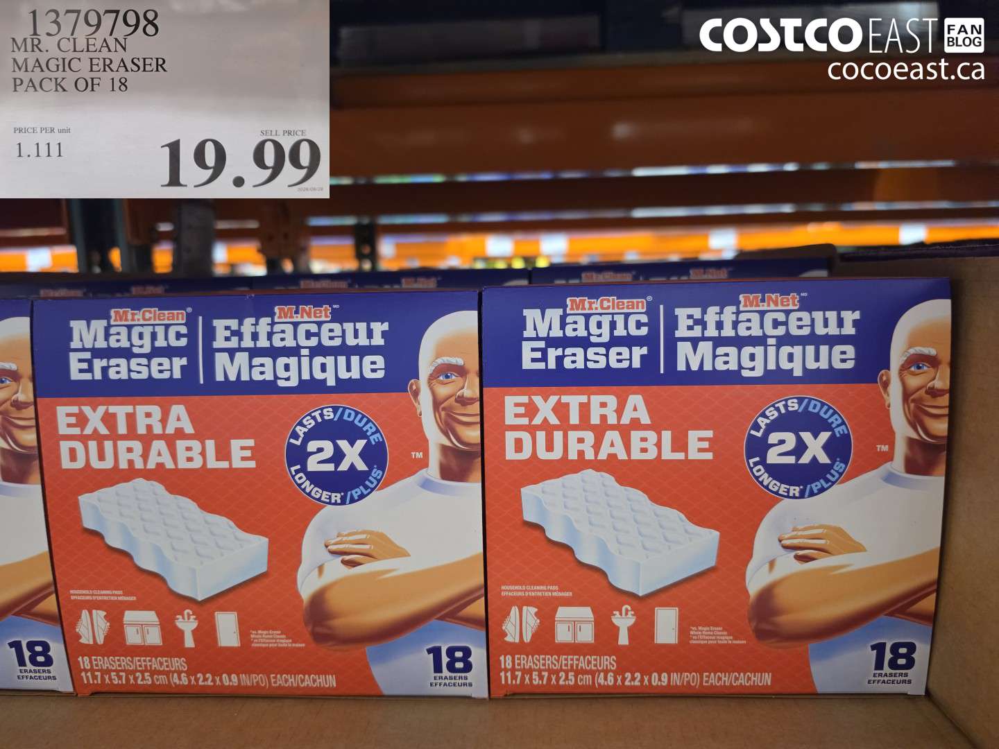 1379798 MR. CLEAN MAGIC ERASER PACK OF 18 $19.99